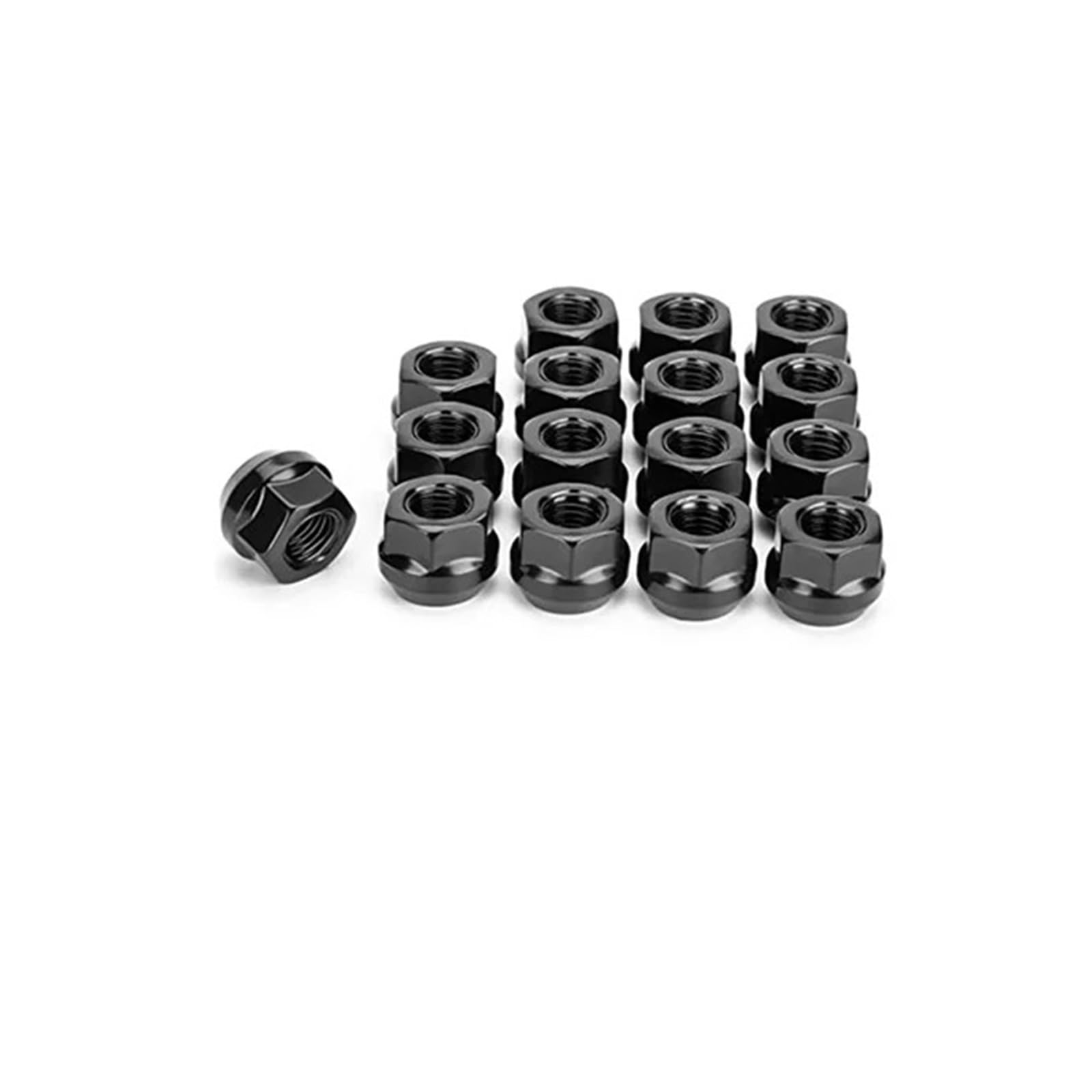20 szt. Czarne nakrętki do kół z otwartym końcem wysokość 21mm nakrętki z końcówką 1/2-20,m14x1,5,m12x1,5,m12x1,25 klucz 19mm(1-2-20)
