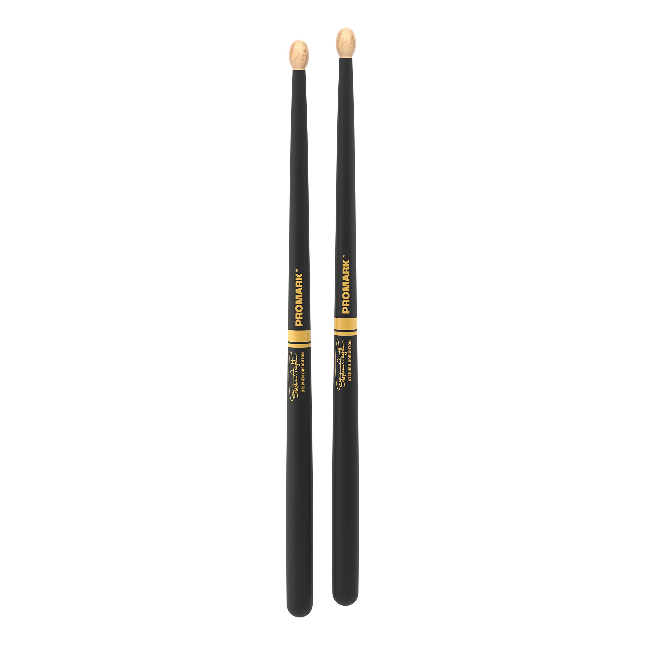 ProMark Baquetas Bateria - Stephen Creighton Pipe Band Drumsticks - ActiveGrip - Acabado de agarre activo, Punta de madera ovalada, Madera de arce - 1 par