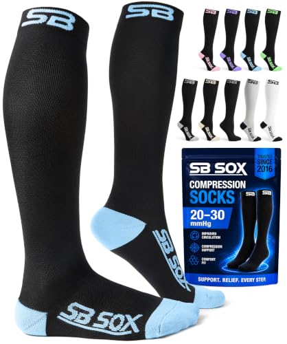 SB SOX Compression Socks for Men & Women, 20-30mmHg...