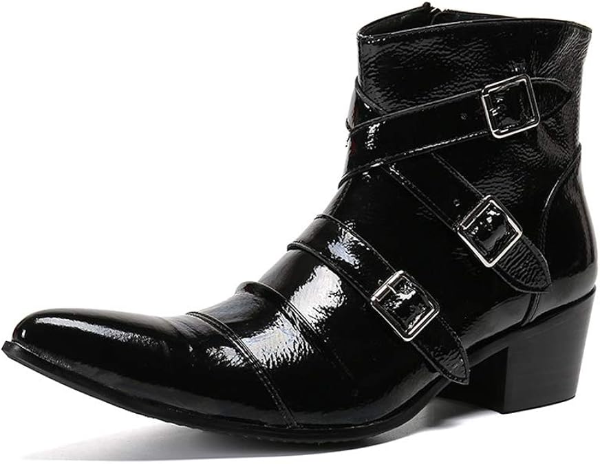 Ankle Boot for Men High Top Boots Cowboy Boots Pointed Toe Cocktail