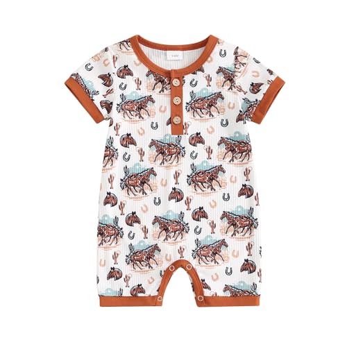 Image of Toddler Baby Boy Girls Farm Clothes Western Farm Animals Chicken/Cow Print Romper Newborn Jumpsuit Country Stuff