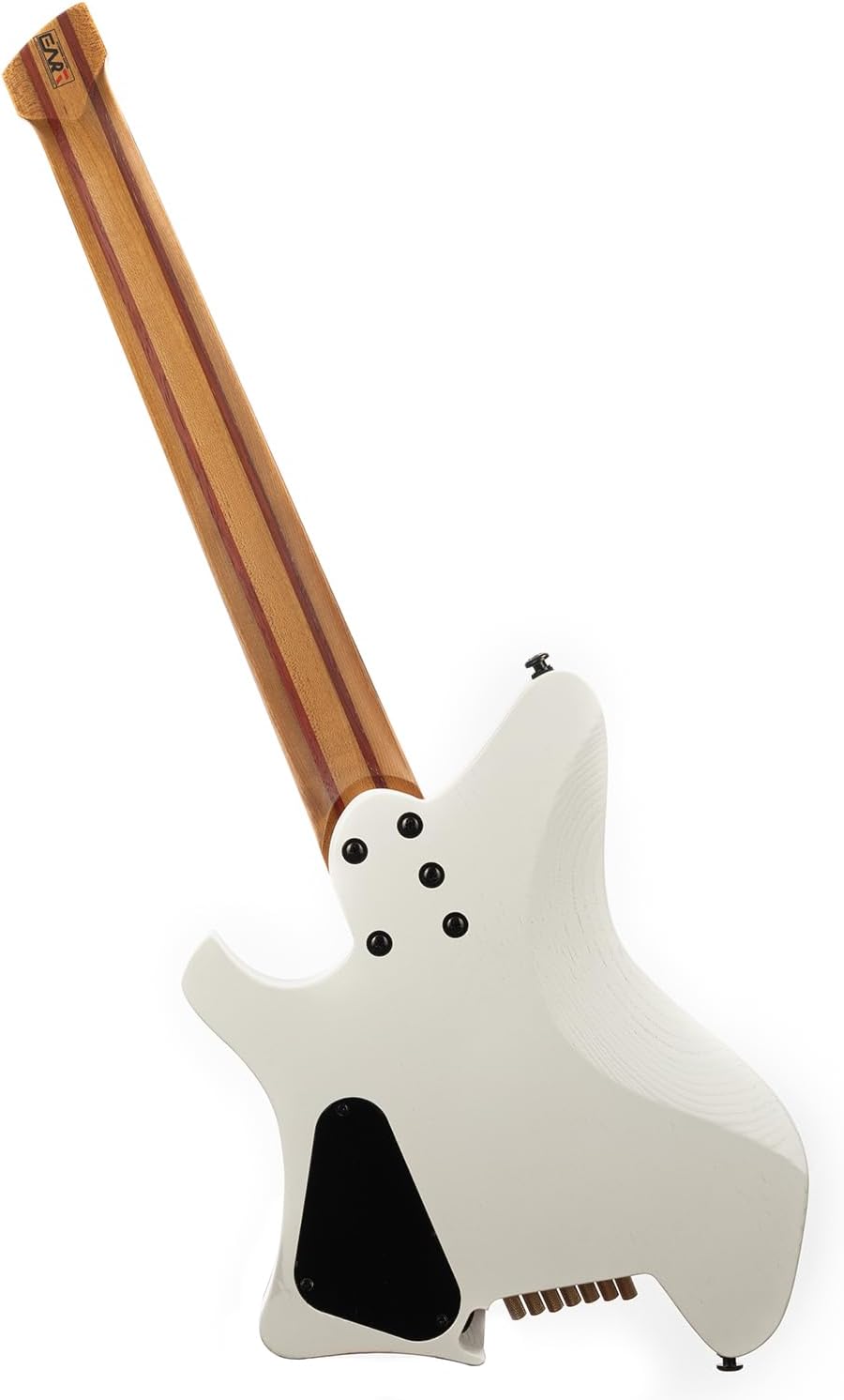 EART GW-7F 7 String Solid-Body Electric Guitar with Headless Bridge Tuning System,Roasted Ash Body,Headless Guitar Right