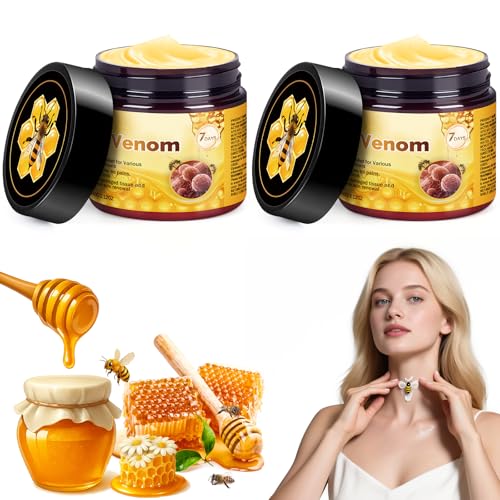 Bee Venom Cream, 2025Upgrade 2pcs 60g Multipurpose Bee Venom Skin Treatment Cream for Repair, Moisturize and Lift