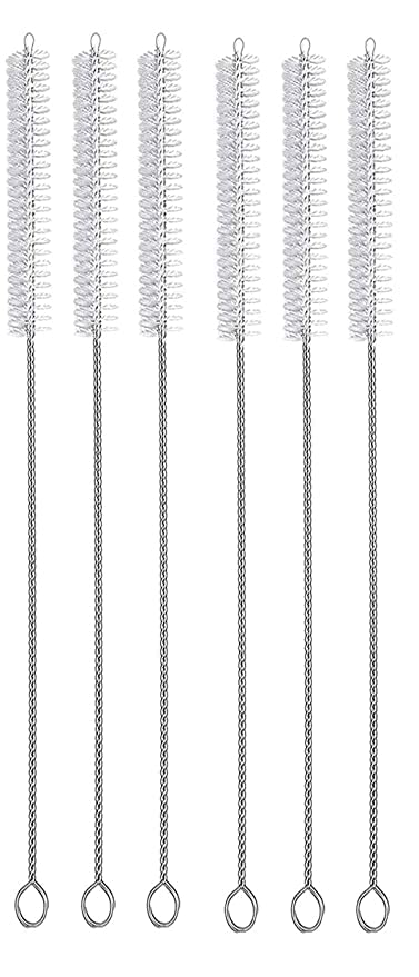 Prithi Homes and Kitchen Stainless Steel 6 Pcs Baby Straw Cleaning Brush Long | Straw Cleaning 360 Degrees Rotation Long Handle Brush | Sliver-White (Pack of 6) (B0B7DMGGZQ) Amazon Price History, Amazon Price Tracker