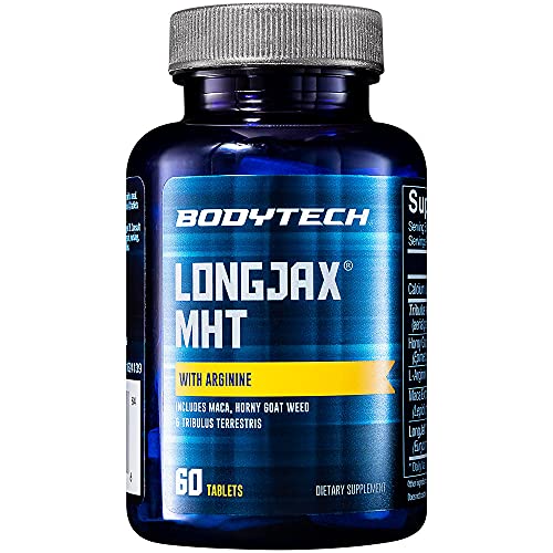 BodyTech LongJax MHT with Arginine Includes Maca, Horny Goat Weed, Tribulus Terrestris for Men's Health (60 Tablets)
