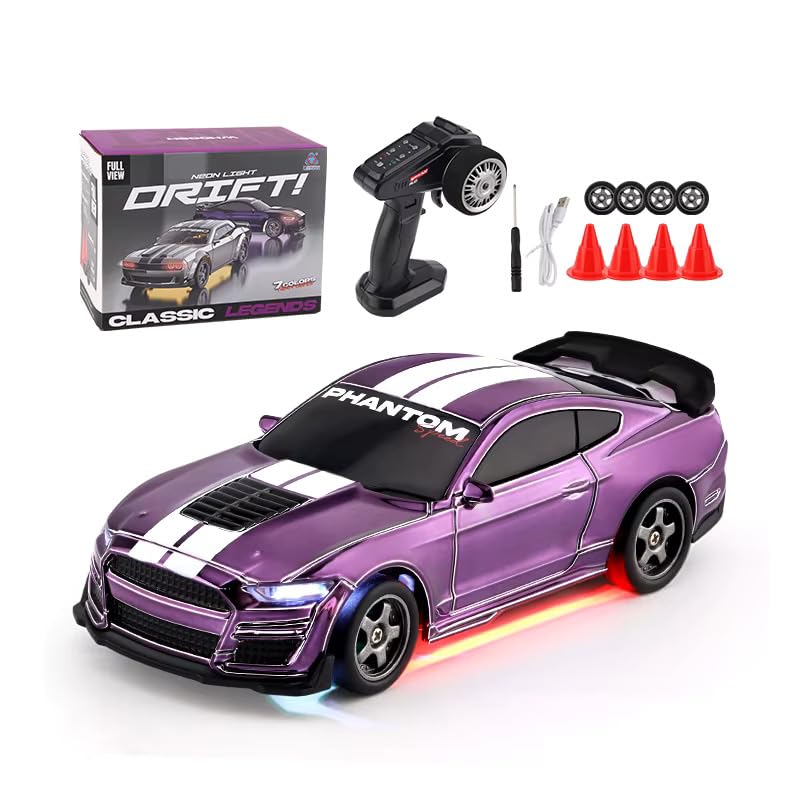 Image of Jack Royal GTR Tokyo Drift 1:43 Scale Drift Rc Car | 15Kmph Speed, Proportional Steering Gear with Head Light 4 Wheel Drive Boost Mode Long Range Remote Control Racing Car (Mustan Gt)