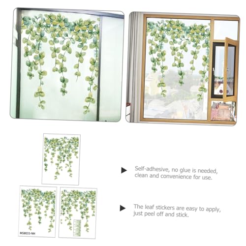 Set 3 piezas Vinilos Decorativos Hojas Eucalipto Verde miniatura 3