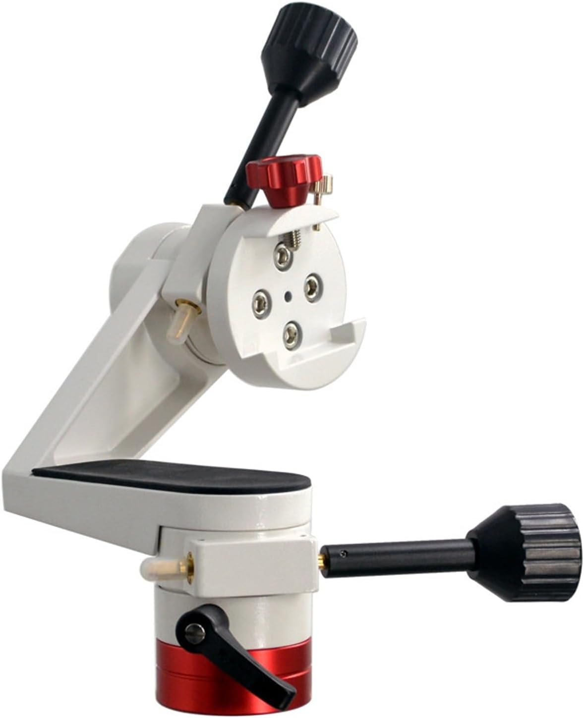 Equatorial Mount Altazimuth Telescope Mount with Equatorial Mount 360 Degree Horizontal 3 8in Thread 5kg Weight Bearing for Cameras Telescopes Binoculars(Red)