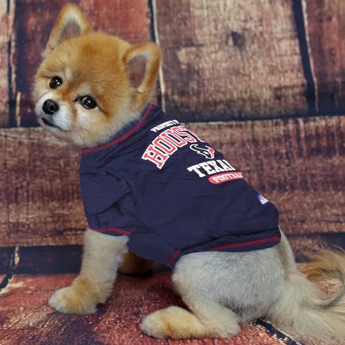Image of NFL Houston Texans Dog T-Shirt for Pets, Size Medium. Officially Licensed Pet Shirt with Team Logo, Soft Stretchable Comfort Fit Apparel for Dogs & Cats