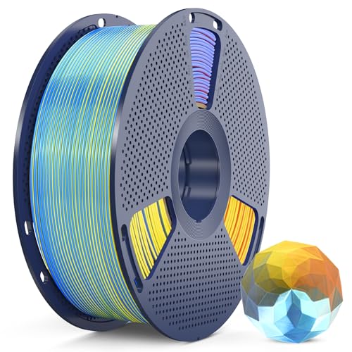 Image of SUNLU PLA+ Silk Filament, Four-Color 3D Printer Filament 1.75mm, Dimensional Accuracy + /- 0.02mm, 1KG Spool(2.2 lbs), Silk Quadruple Color(Blue Purple Orange Yellow)