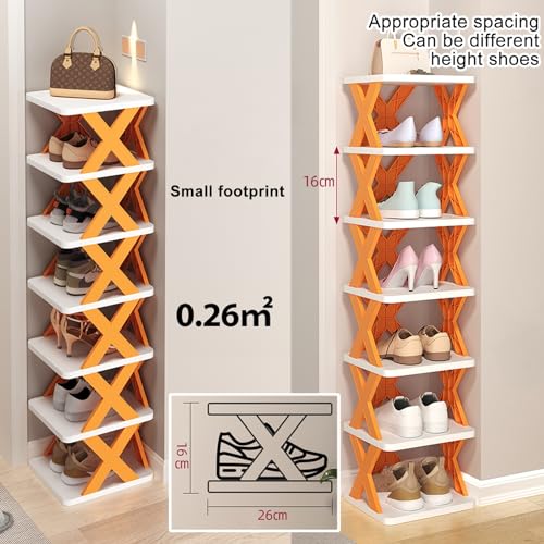 Étagère à chaussures multicouche compacte avec sept niveaux de rangement