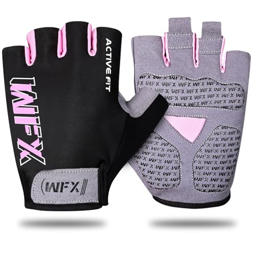 WFX Gym Gloves Fitness Workout Wrist Support, Breathable Non-Slip Silicone Padded Palm Extra Grip Protection Weight Lifting Gloves Men Women Strength Training, Exercise, Pull-Ups & Cycling