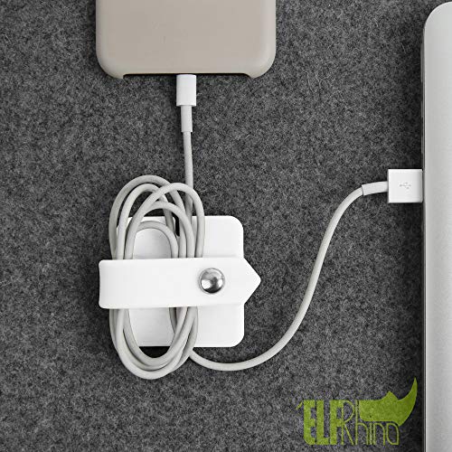 Elfrhino Silicone Earphone Organizer Earphone Wrap Winder Headphone Cord Organizer Wrap Winder Manager/Cable Winder(White, 1 Piece) #TOP5