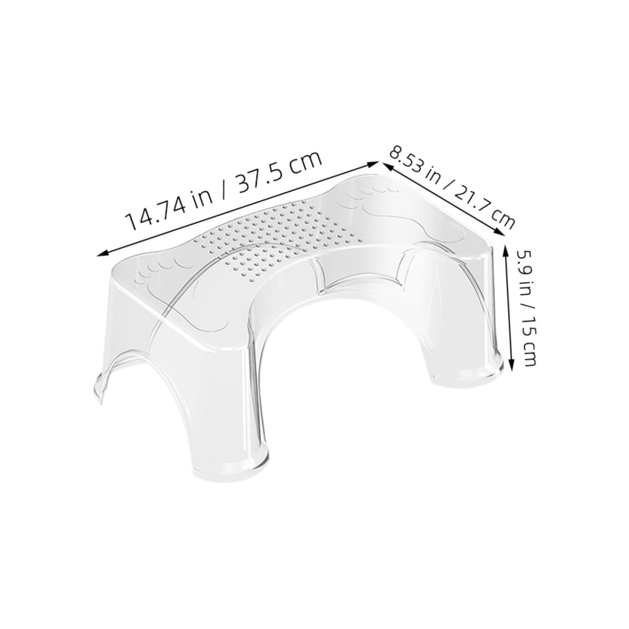 Sgabello per Wc Trasparente Antiscivolo Multifunzione Sgabello Bagno Elevato per Indipendenza e Allenamento Vasino Pedana per Toilette per Uso Quotidiano