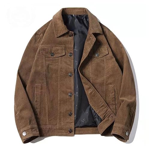 Men Spring Casual Corduroy Jackets Vintage Loose Outwear2