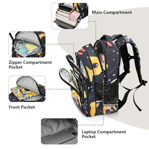 Geckos Pattern Backpack for School Book Bag Tablet Laptop Backpack Work Travel Computer Bag with Reflective Stripes4