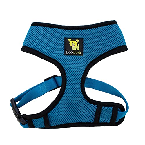 Image of EcoBark Teal Dog Harness - Eco-Friendly Max Comfort Harnesses - Luxurious Soft Mesh Halter - Over the Head Harness Vest- No Pull and No Choke