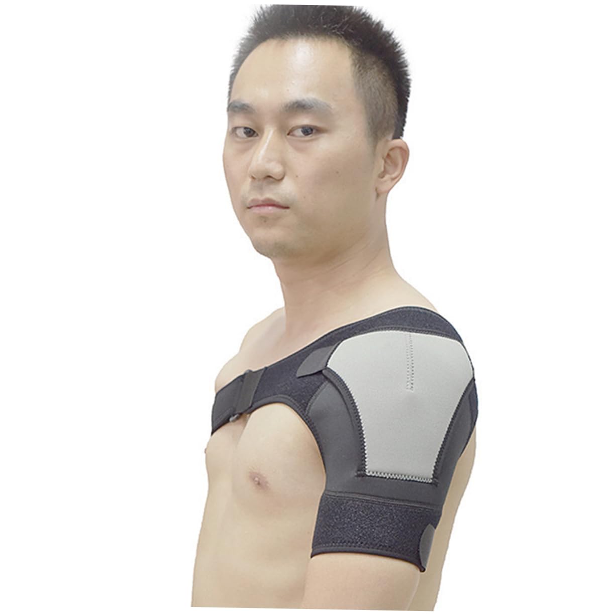 Gogogmee Shoulder Support Strap Breathable Sports Shoulder Guard Black Shoulder Brace Injury Prevention