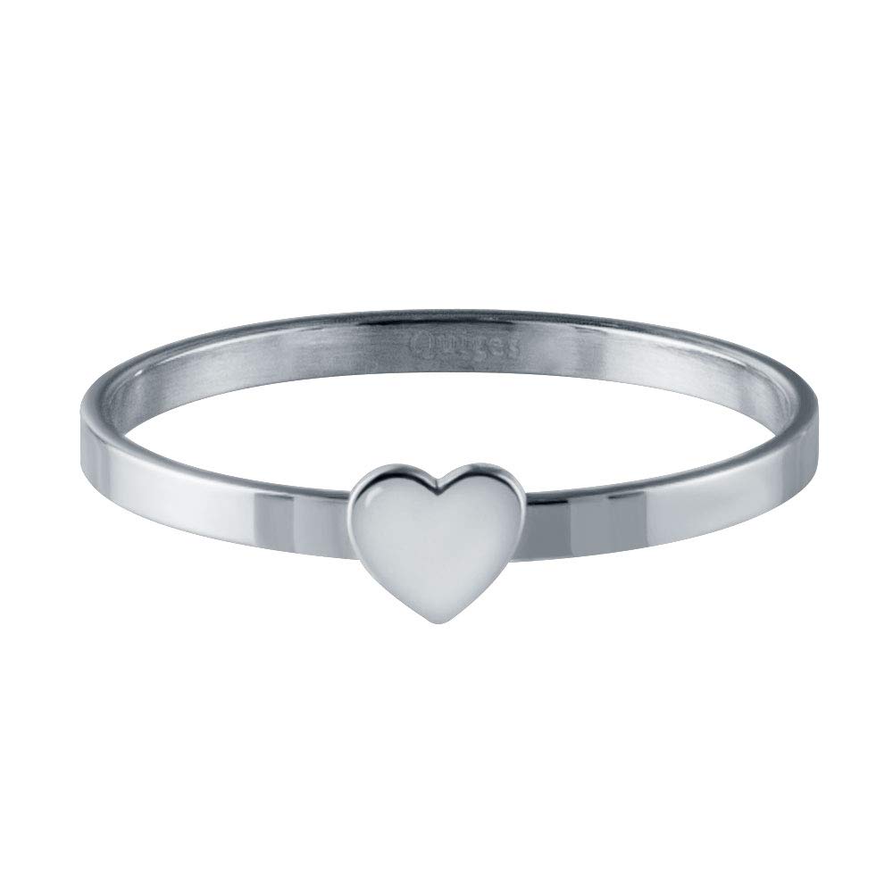 Quiges Argent Bleu Acier Inoxydable Oxyde de Zirconium Multicolore Combinaison Combinee Bague Solitaire Empilage avec 4 Anneaux Intérieurs et 1 Bague de Base Lot Set
