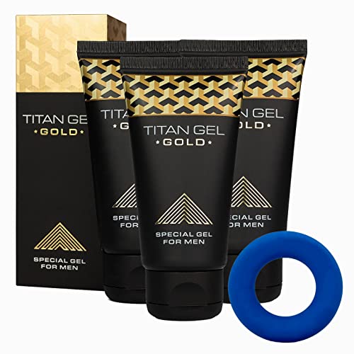 Titan Gel Gold for Men with Ring Original Titan Gel for Man - 3 count