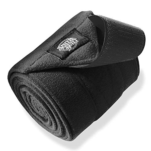SmithBuilt Equine Fleece Polo Wraps, Black - (Set of 4) Horse Leg Bandages - Image 4