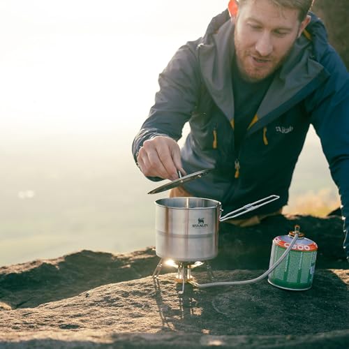 Stanley Wildfare Go Two Bowl Mess Kit | 8pc Portable Pot & Cookware Set | 1.25qt Stainless Steel Pot w/Locking Handle, Lid, 2 Bowls & Sporks - Image 8
