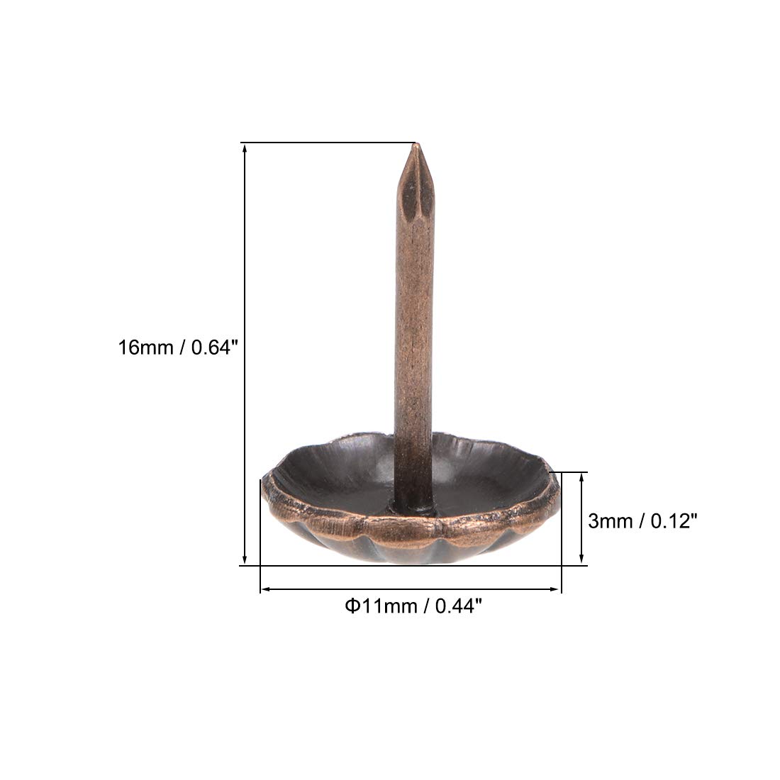 Uxcell 80 Pcs Upholstery Nail Tacks - 11mm Head, Copper Tone, For Furniture & DIY Decor - View #10