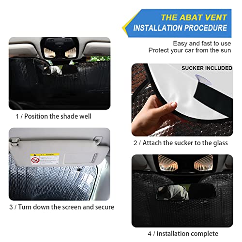 Cartoon Eyes Car Front Windshield Sun Shade, Accordion Folding Auto Sunshade Blocks Uv Rays Sun Visor Protector #TOP1