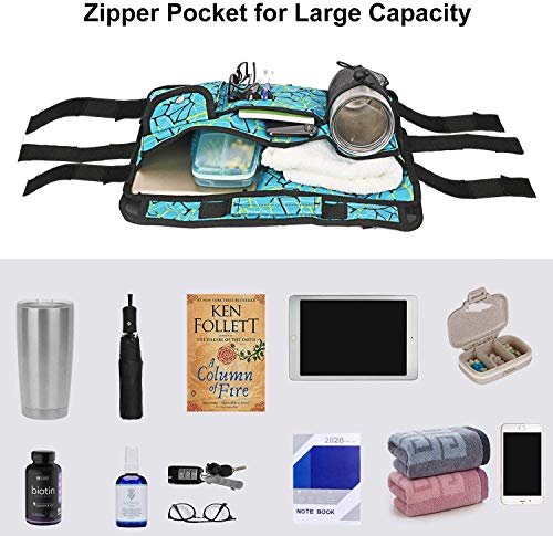 Double Sided Walker Bag, Walker Organizer Pouch Tote For Rollator And Folding Walker (Plaidblue) #TOP3