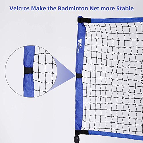 amzdeal Badminton Net,Portable Volleyball and Tennis Net with Adjustable Heights, 14ft / 4.2m Foldable Indoor Outdoor Training Net