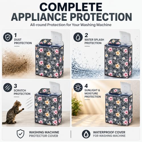 Image of Star Weaves Semi Automatic Washing Machine Cover for LG 6kg, 6.2kg, 6.5kg, 7kg, 7.5kg & 8kg Top Load | Waterproof, Dustproof, Rustproof | Heavy Duty Polyester Cover