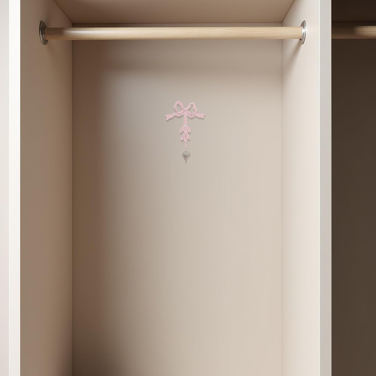 DOITOOL Pink Metal Bow Shaped Coat Hook for Wall Creative Retro Inspired Decorative Bow Door Hanger for Organizing Belongings and Resisting Fading in Bathroom or Bedroom image 5