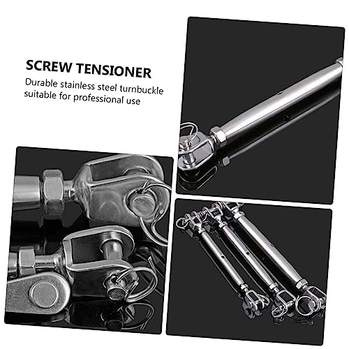 Mobestech 2pcs Tensores de Cable Turnbuckle Heavy Duty en Acero Inoxidable Quijada y Quijada para Aparejo y Navegación miniatura 7