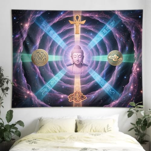 Mandala tenture murale pour chambre zen et deco bouddhiste bohème
