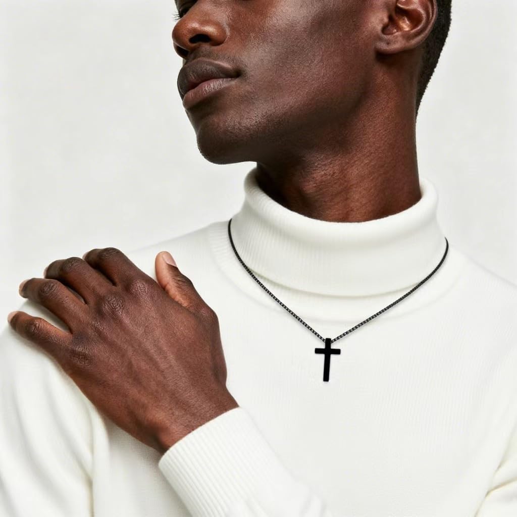 Cross Necklace for Men,Stainless Steel Pendant,Christian Cross Pendant with 18-20 Inches Chain,Mens Necklace Jewelry Gifts For Dad,Friends,Brother - Image 8