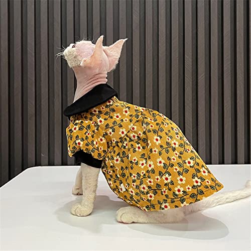 Robe de princesse pour chat sans poils Sphinx jaune taille L+ pour chat nu