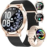 ⌚【Écran tactile AMOLED HD de 1,32 pouce】La montre intelligente pour femmes est équipée d’un écran tactile de 1,32 pouces avec un affichage AMOLED haute résolution et une réactivité ultra-rapide. La résolution de 466x466 pixels garantit une clarté exceptionnelle, vous permettant de consulter facilement les notifications, les activités et plus encore. Son design élégant et moderne vous assure un confort d’utilisation au quotidien.