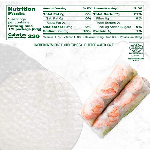 Best Of Thailand [Round] White Rice Paper Wraps 3 Pack | Perfect For Fresh Spring Rolls & Dumplings | Non-Gmo, Gluten-Free, Vegan & Paleo | Kosher For Passover Kitniyot #TOP6