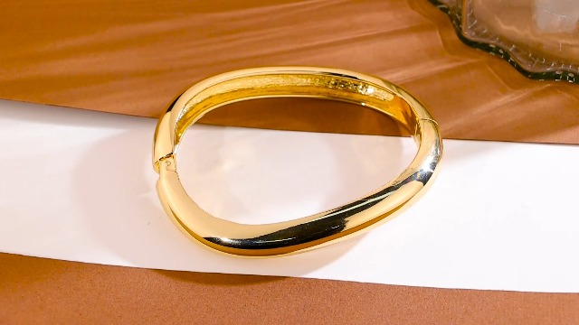 ALEXCRAFT 925 Sterling Silber Armband, 14K Vergoldet Armreif Armbänder Klobig Chunky Dick Breit Groß Glatter Armkette Irregulär Maximale Breite 27 Mm Armband Armreif Für Damen Frauen Herren Männer