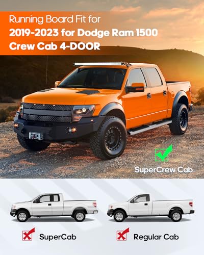 Barras laterales running boards 6" para Dodge Ram 1500 miniatura 4