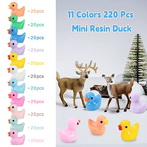 Louhua Mini Ducks 220 Pack Tiny Duck Figurines Bulk For Miniature Dollhouse Décor Accessories Garden Aquarium Potted Ornament Party Toys Diy Charms Office Classroom Activity To Hide #TOP3