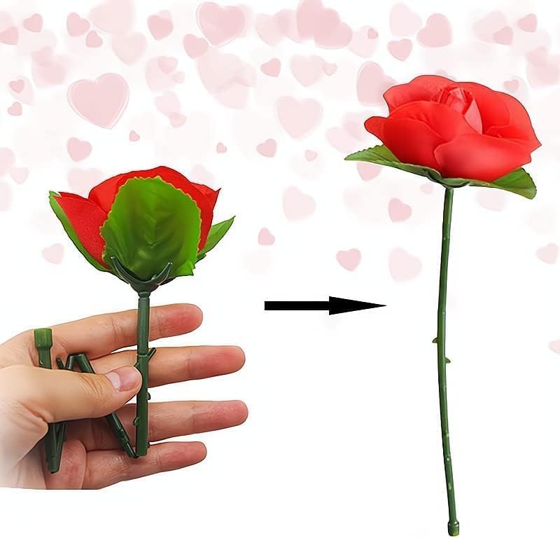 10pcs Red Folding Rose Appearing Magic Tricks, Close Up & Stage Magic, Adult Novelty Magic Kits Accessories - Image 4