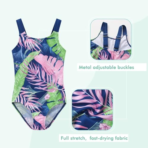 Image of Girls One Piece Swimsuits Halter Bathing Suits Summer Swimwear 3-16 Years