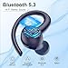 Csasan Bluetooth Kopfhörer Sport, in Ear Kopfhörer Kabellos Bluetooth 5.3 mit Ohrbügel, Hi-Fi Stereo Sound, 48Std Earbuds mit 4 ENC Noise Cancelling Mikrofon, IPX7 Wasserdicht Ohrhörer, Dunkelblau