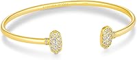 Kendra Scott Grayson White Crystal Gold Cuff Bracelet - Sparkling Cubic Zirconia Fashion Jewelry for Women
