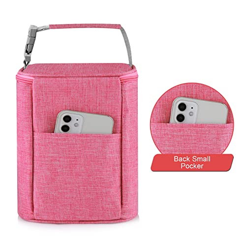 Accmor Baby Bottle Cooler Tote Bags, Insulated Breastmilk Cooler Bag, Baby Bottle Warmer Cooler Bag, Fits Up To 4 Large 8Oz Bottles, Baby Bottle Cooler Bag For Nursing Mom Daycare Travel, Pink #TOP4