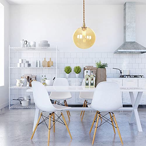 Lámpara colgante de cristal y latón para iluminar mesas de comedor y barras de bar 2