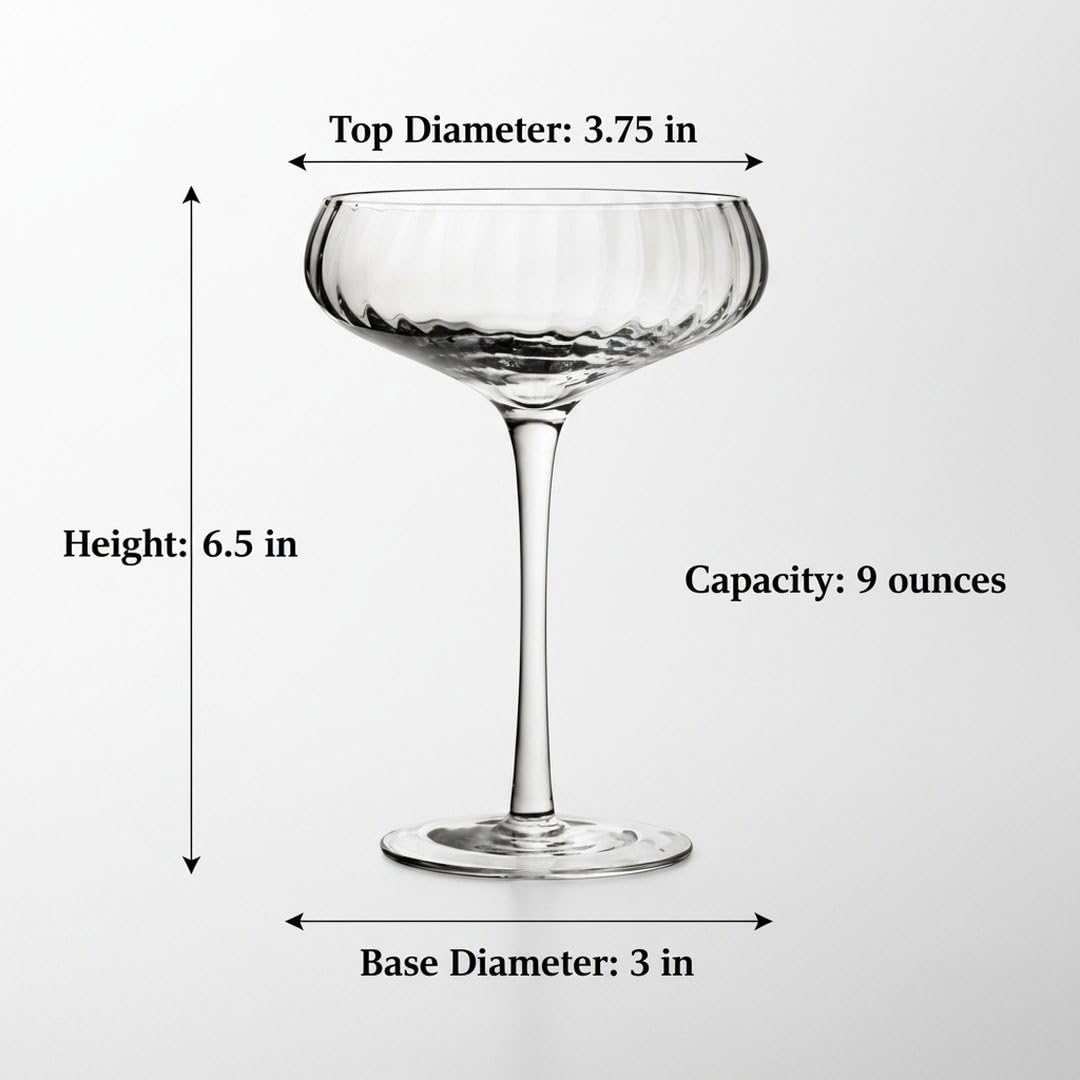 El Morocco Crystal Cocktail Coupes – Vintage Nightclub Style -3 El Morocco Crystal Cocktail Coupes – Vintage Nightclub Style -3