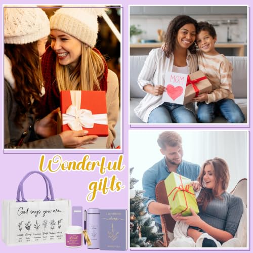 Image of Thenshop 6 Pcs Christian Gift Set for Women Faith, Inspirational Religious Gifts for Women, Catholic Christmas Birthday Gifts for Women Friends, Mother, Sister, Wife(Purple,Bible)