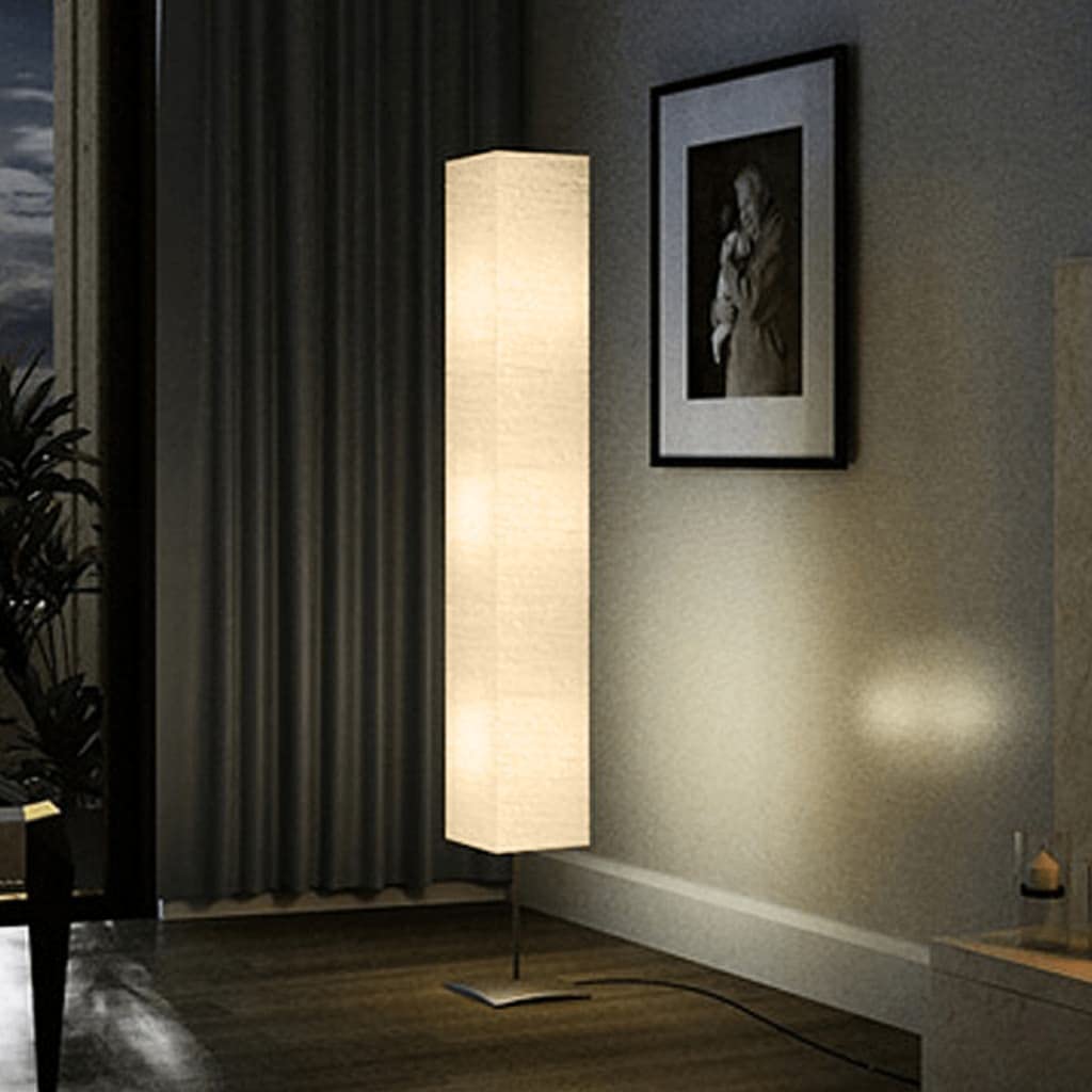 vidaXL Lámpara de Pie Moderna Pantalla de Papel Arroz Crema Luz Cálida 170 cm